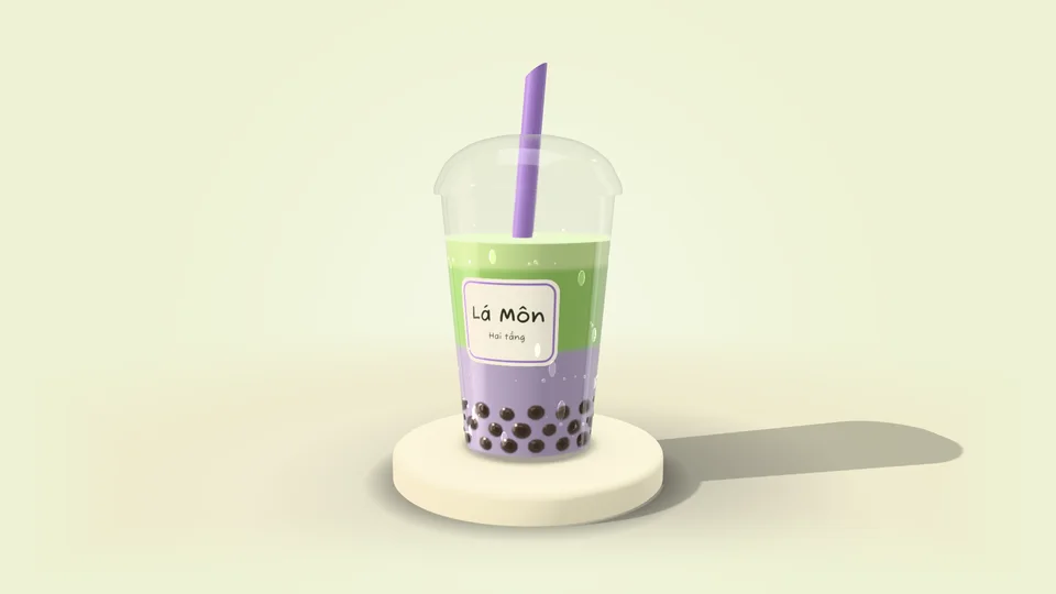 Lá Môn — Trà sữa matcha và khoai môn, mẫu website Ẩm thực